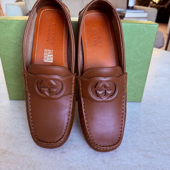 Gucci Brown Leather Men's Loafers Slip-Ons 9.5 US - Picture 3 of 13